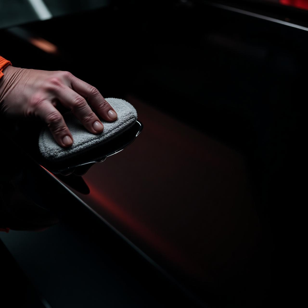 Detailer applying ceramic coating